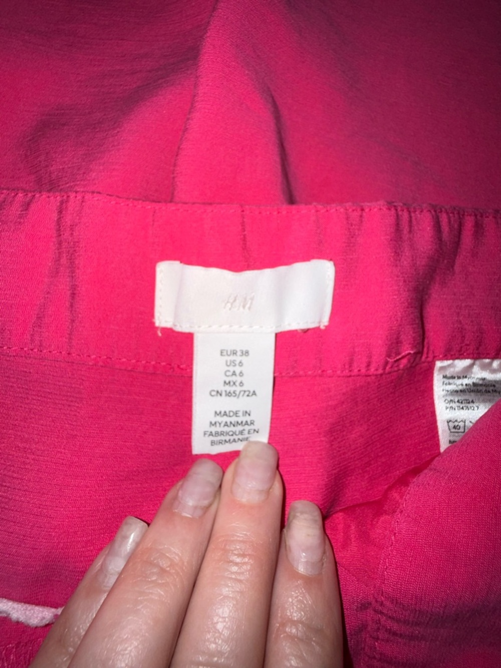 UEC H&M FUSCIA HOT PINK SLIT HEM FLOWING DRESS PANTS TROUSERS SZ 6 - Picture 6 of 14